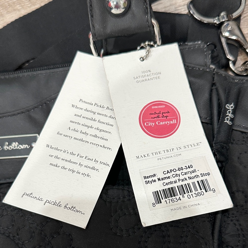 NWT! Petunia Pickle Bottom Black City Carryall Shoulder/Diaper Bag - Picture 16 of 16